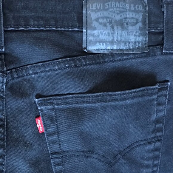 Levi’s 511 Slim Fit Jeans – W34 L34, Black - Picture 3 of 10
